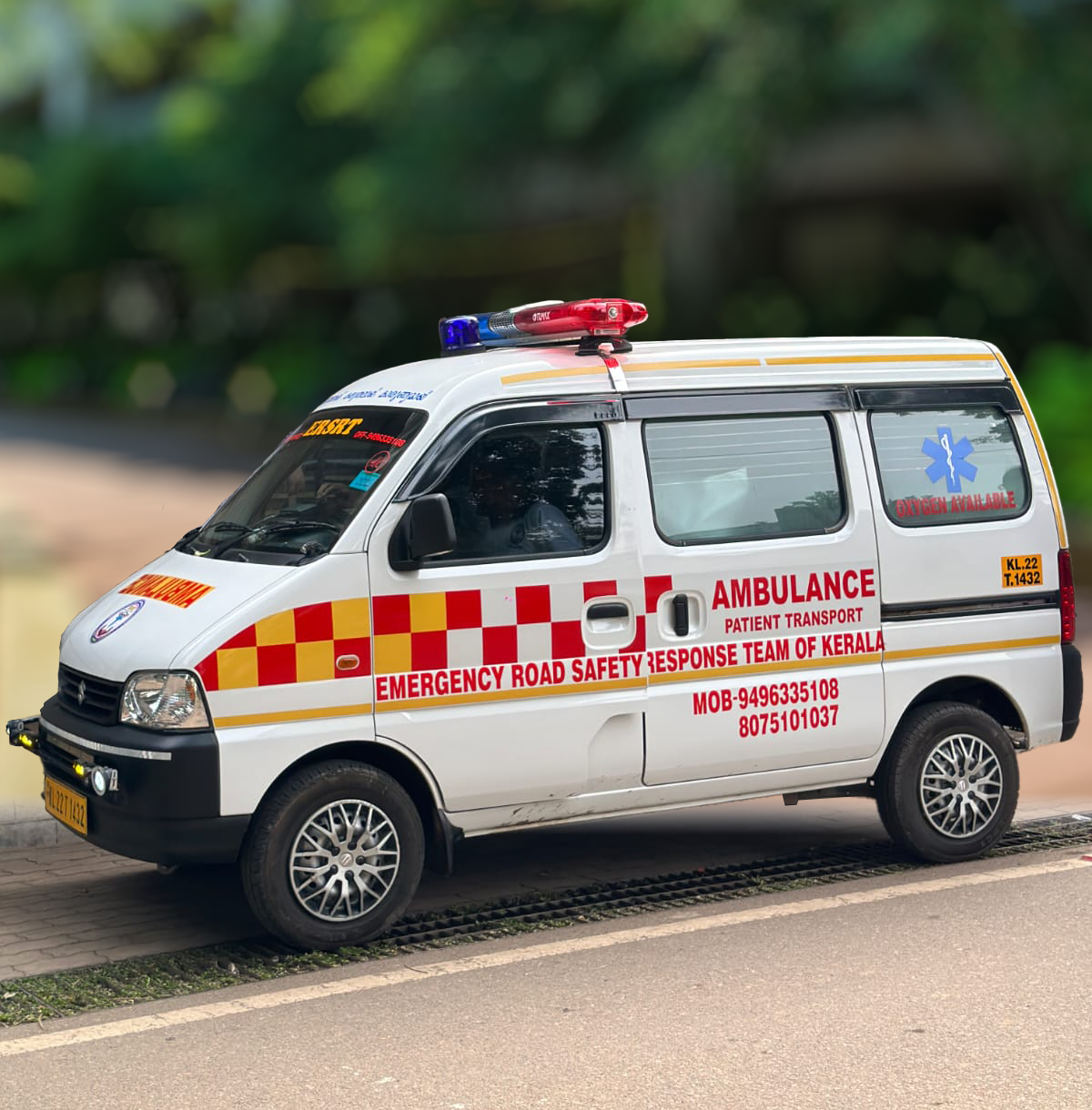 Free ambulance service provided by ERSRT Kerala - 24/7 emergency medical transport for the needy